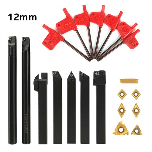 12MM Solid Carbide Inserts Holder Boring Bar Lathe Turning Tool Wrench For Lathe Turning Tool Lathe Cutter Wood Metal: 12mm