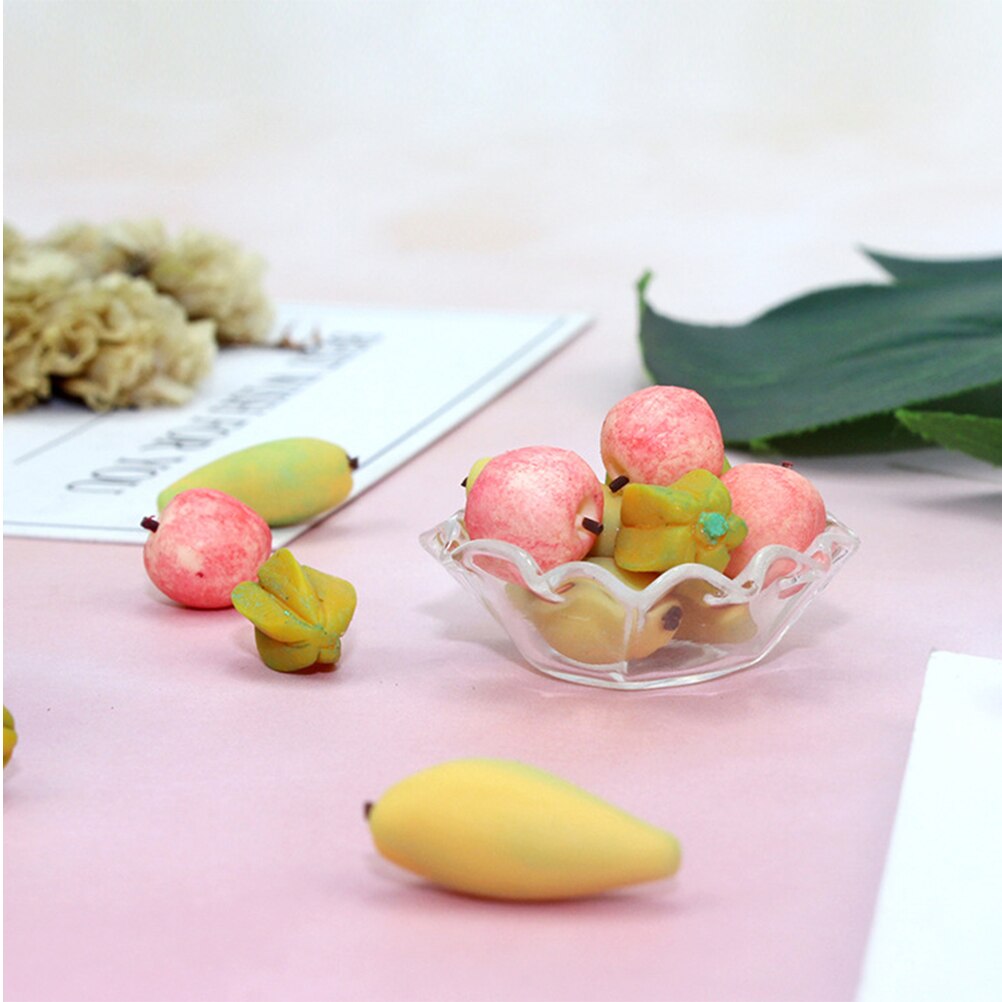 6Pcs Mini Huis Fruit Speelgoed Realistische Miniatuur Fruit Model Speelgoed Miniatuur Fruit Model Imitatie Mini Fruit Decoratie Voor