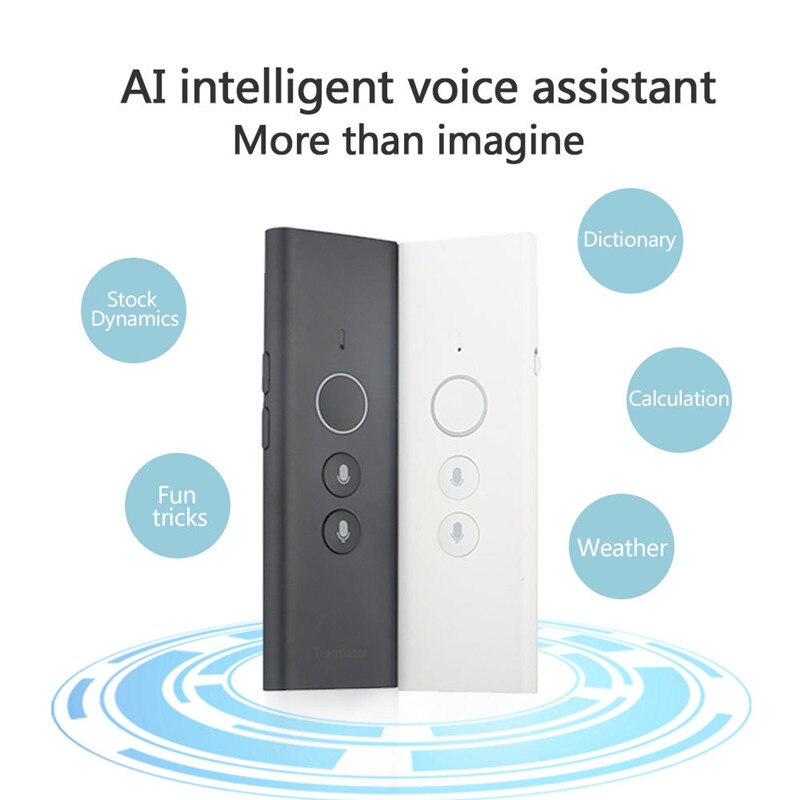 Portable Smart Voice Speech Translator For IOS/Android Two-Way Real Time 40 Languages Translator For Meeting Learning Travelling