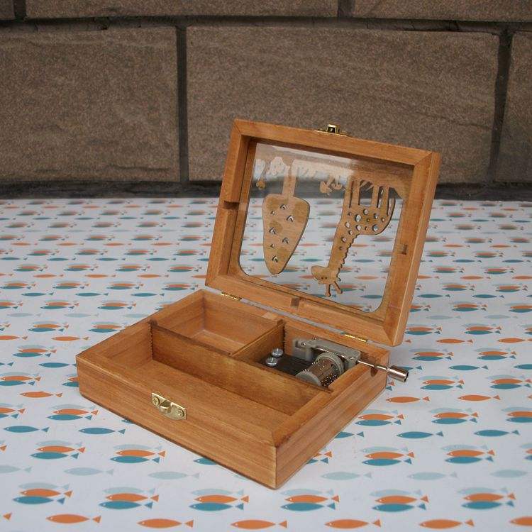 Forest animal hand-cranked music box home boutique birthday crafts ornaments