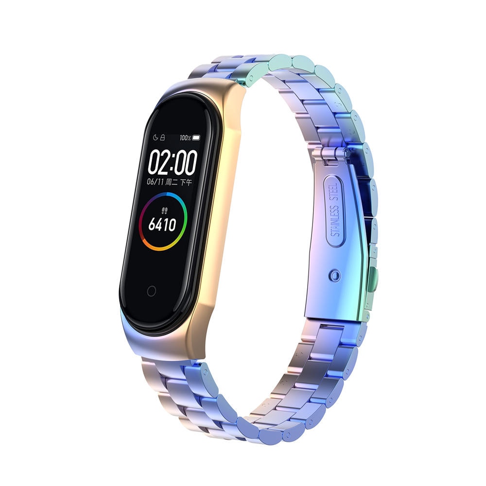 Mi band 4 para Xiaomi mi Band 4 correa de reloj de acero inoxidable para Xiaomi mi Band 3 pulsera inteligente Accessoriess + caja de Metal