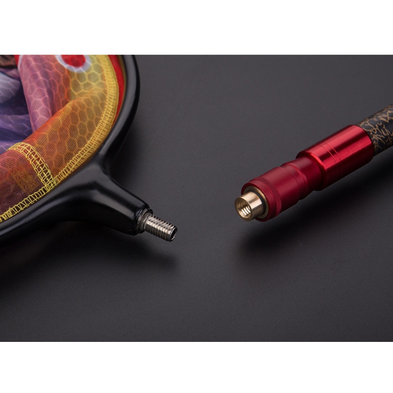 1Pc Fishing Rod Connector 8mm Screws Net Head Adapter Fishing Landing Harpoon Dip Aluminum Alloy Net Rod Parts