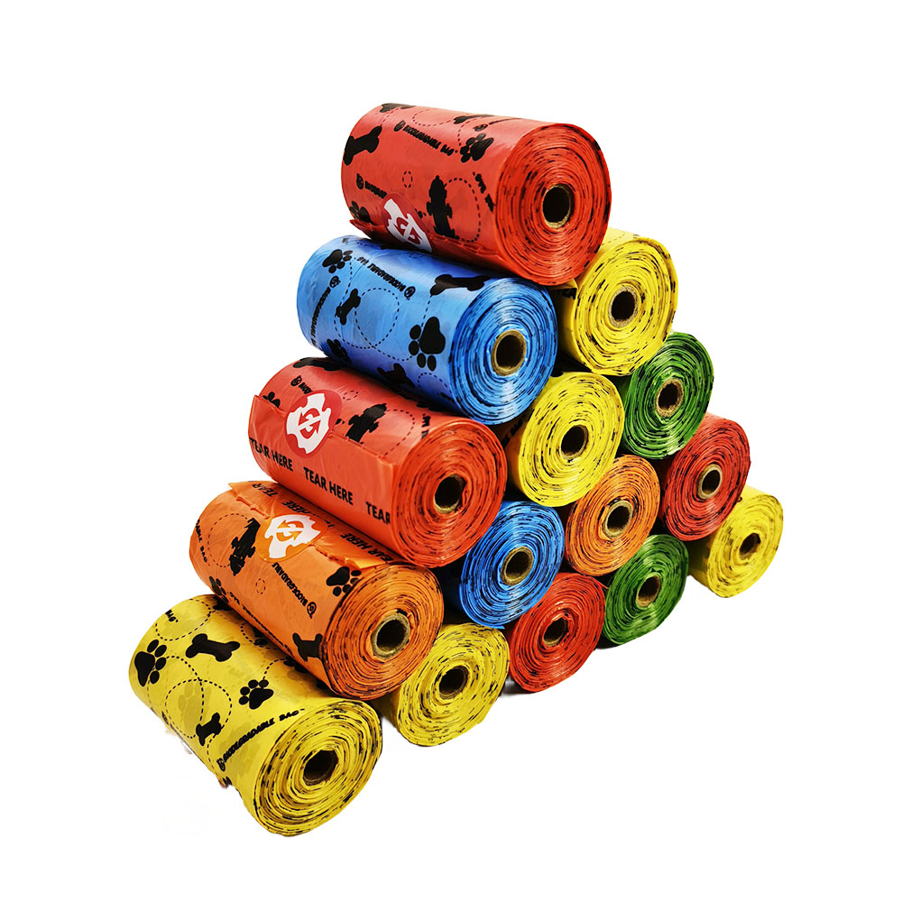 Sacos de cocô para cães e gatos, sacos descartáveis para resíduos de cães, dispensador de sacos biodegradáveis para casa ao ar livre, recarga limpa, saco de lixo