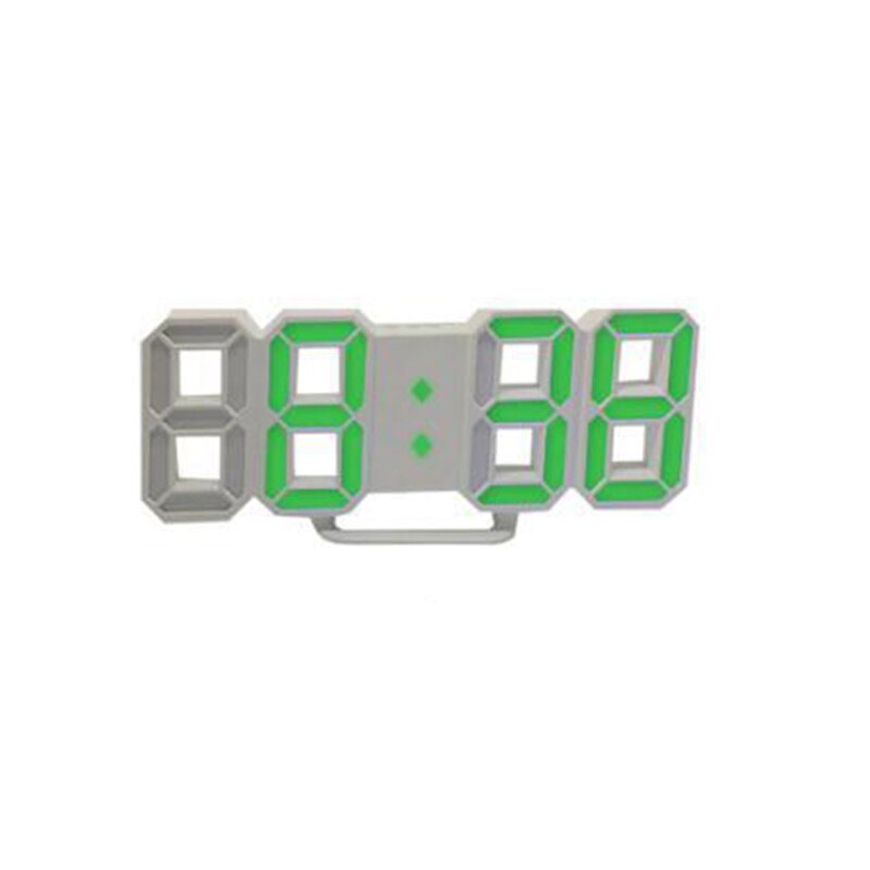 1Pcs 3D Led Digitale Klok Snooze Slaapkamer Bureau Alarm Elektronische Klok Usb Opknoping Wandklok Kalender Thermometer Voor Thuis decor: Green