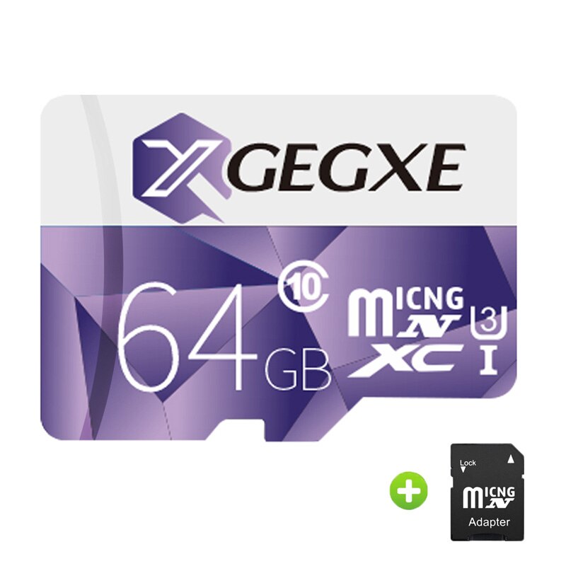 Carte micro SD/TF d'origine XGEGXE haute vitesse 8GB 16GB 32GB carte mémoire flash 64GB 128GB 256GB pour caméra de tableau de bord DVR téléphone intelligent PC: Adapter