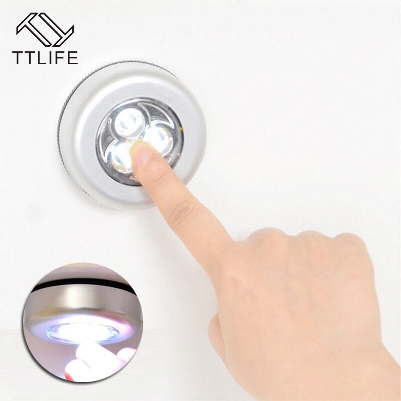 TTLIFE LED Touch Light Home Kitchen Under Cabinet Closet Push Stick on Lamp Battery Powered Wardrobe Stick Touch Lamp LED Light