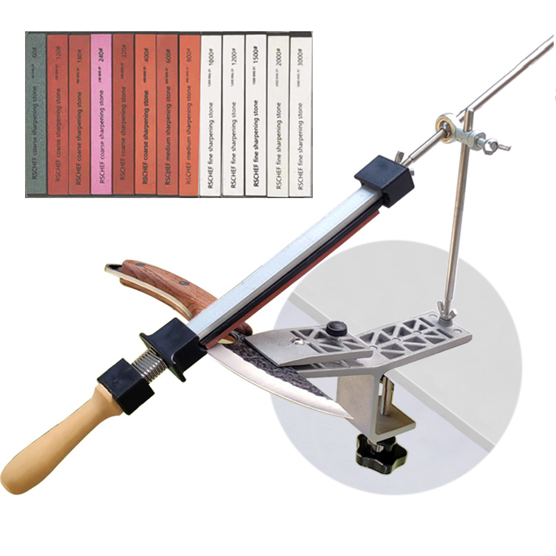 Fixed Knife Sharpener Sharpening stone Kitchen Sharpening system Angle Honing Diamond Grinder 80-3000# Whetstone
