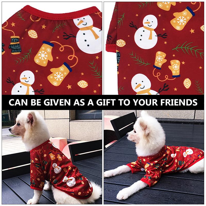 Snowman Pattern Pet Coat Dog Christmas Clothes Adorable Pet Party Outfit