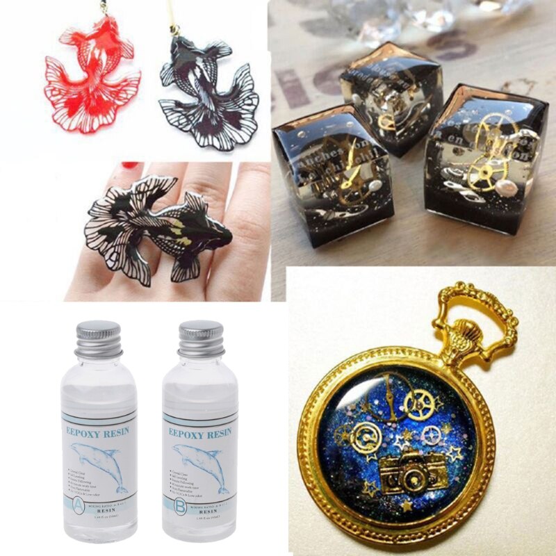 3 Ounce Clear Crystal Resin AB Resin 1:1 Clear Hard Epoxy Resin Jewelry Making B85E