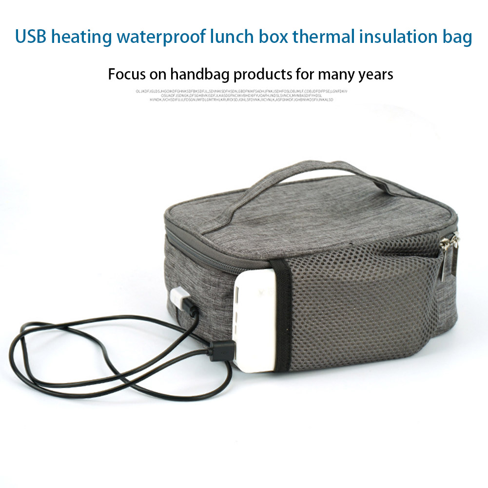 USB Electric Heating Bag Waterproof 12V Car Travel Camping Electric Lunch Box Food Warmer Heater Container Packet Thermal Bag