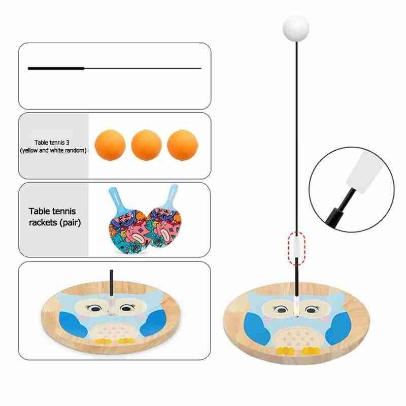 Cute Ping pong Trainer Set Table Tennis Trainer Ball Flexible Robot Shaft Machine Training Rackets Equipment Student Sports O5Q4
