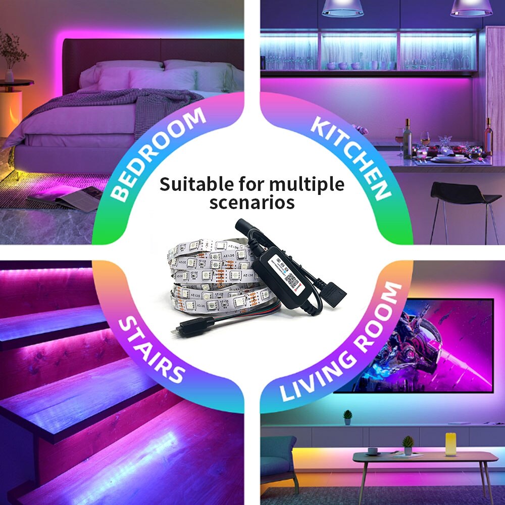 12 V LED Streifen Lichter RGB 5050 5 M 54 LEDS Bluetooth APP Steuerung Luces LED flexibel Diode Dekoration für Wohnzimmer Lampe Band