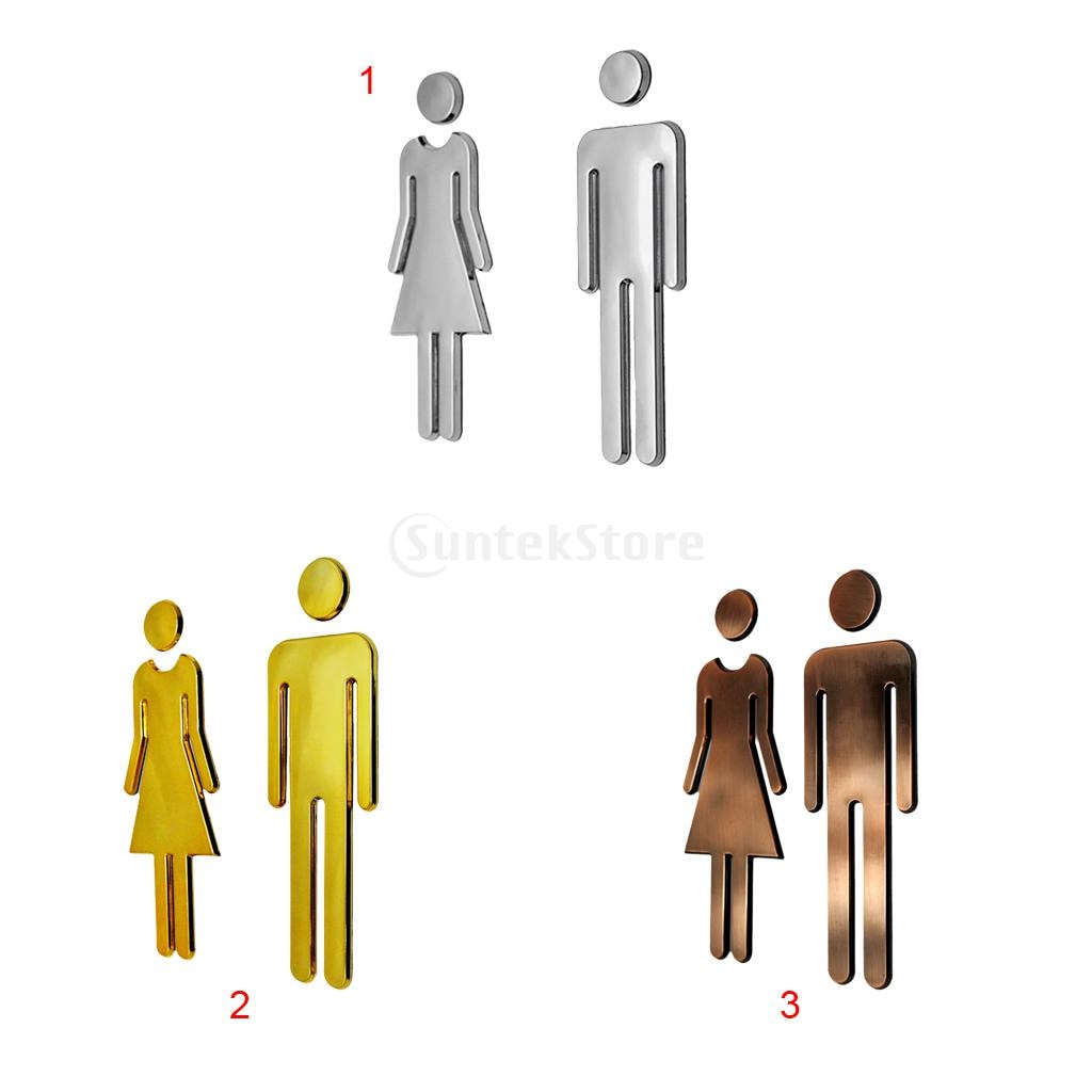 Man & kvinna toalettklistermärke wc dekaler toalettskyltar toalett tvättrum skyltplack för butikskontor hem hotell restaurang inredning