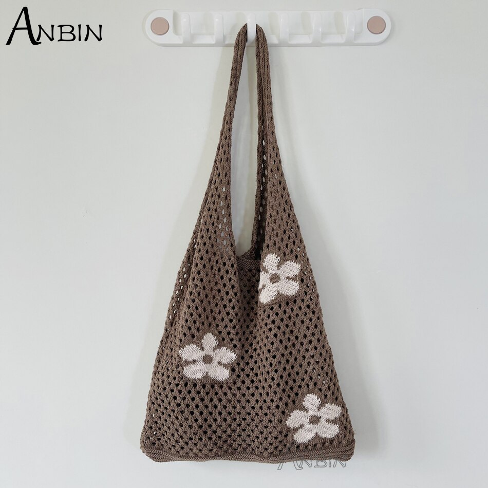 Mode Gebreide Vest Vrouwen Schoudertassen Bloemen Zomer Strand Bakken Gehaakte Tas Grote Capaciteit Vrouwelijke Handtas Shopper: 12