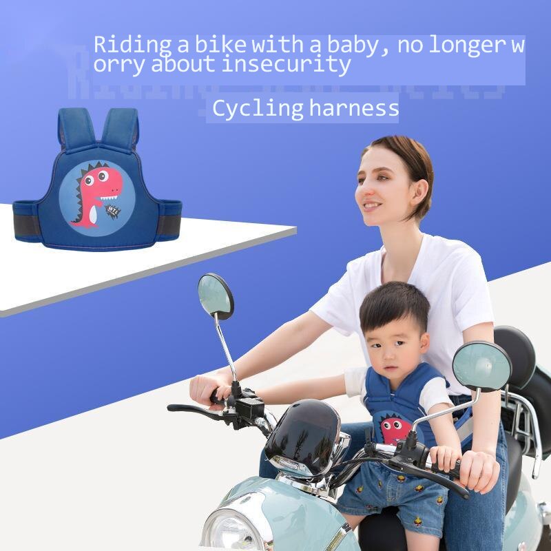Ceinture de sécurité pour moto pour enfants, protection du dos, gilet réfléchissant, réglable, sangle de transport, harnais
