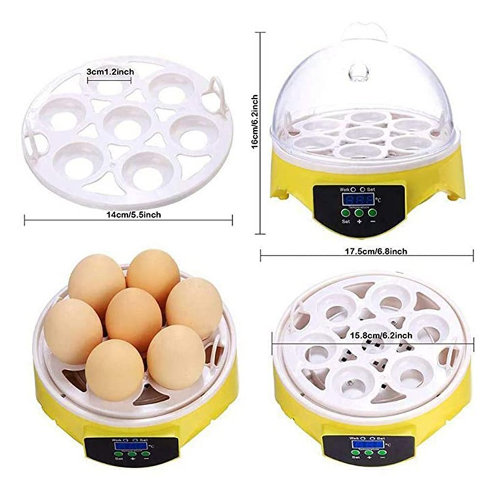 7 Eggs Incubator Bird Egg Incubator Semi-automatic Miniature Egg Incubator Pigeon Household Incubators