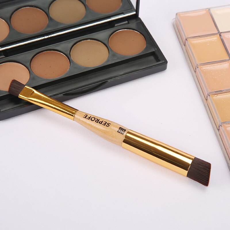 Brochas de maquillaje de doble punta, pinceles para base correctora, mezcla de cejas, Cosméticos faciales brochas de maquillaje