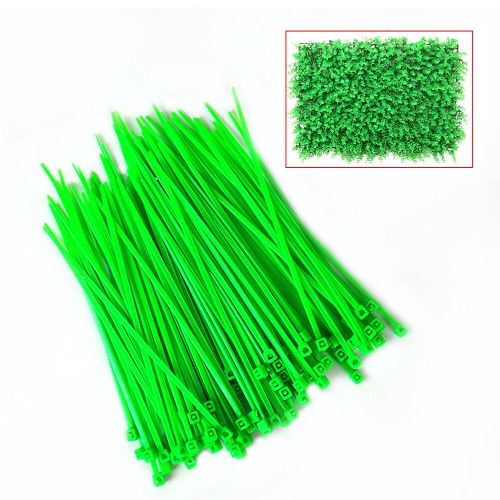 100pcs Outdoor Self Locking Plant Wall Home Portable Office Cable Ties Green Fasten Wrap Plastic UV Resistant Pipe Decoration