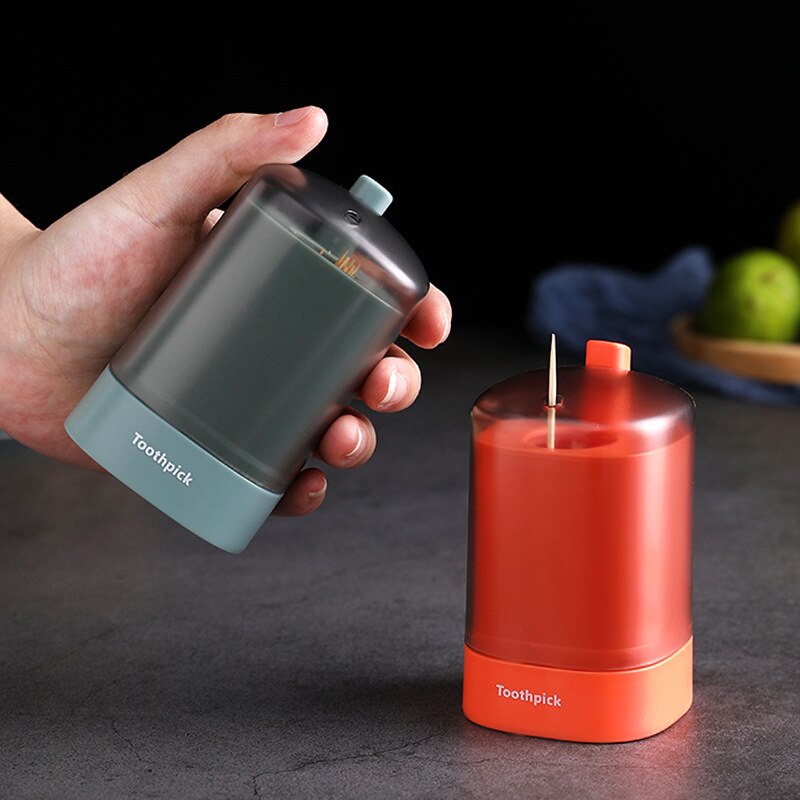 Automatic Toothpick Holder Container Wheat Straw Household Table Toothpick Storage Box Toothpick Dispenser