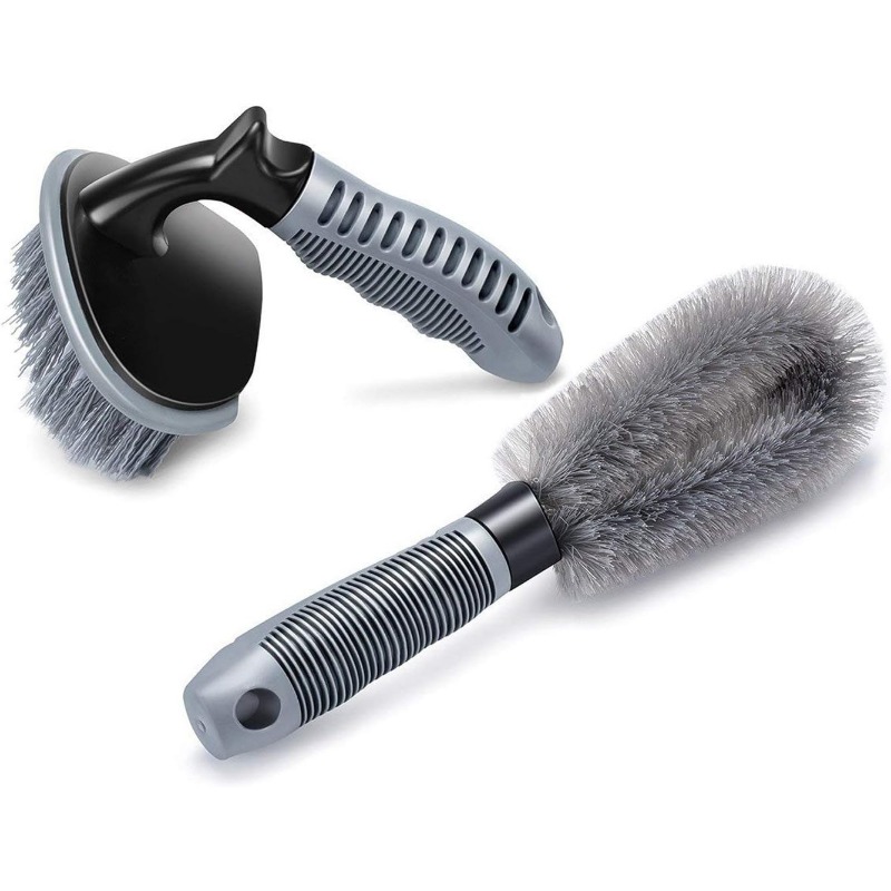Car Wash Cleaning Brush T-bend Handle Car Wheel Brush Car Beauty Wheel Hub Gap Cleaning Tool Brush for Your Car Accessories: WHITE