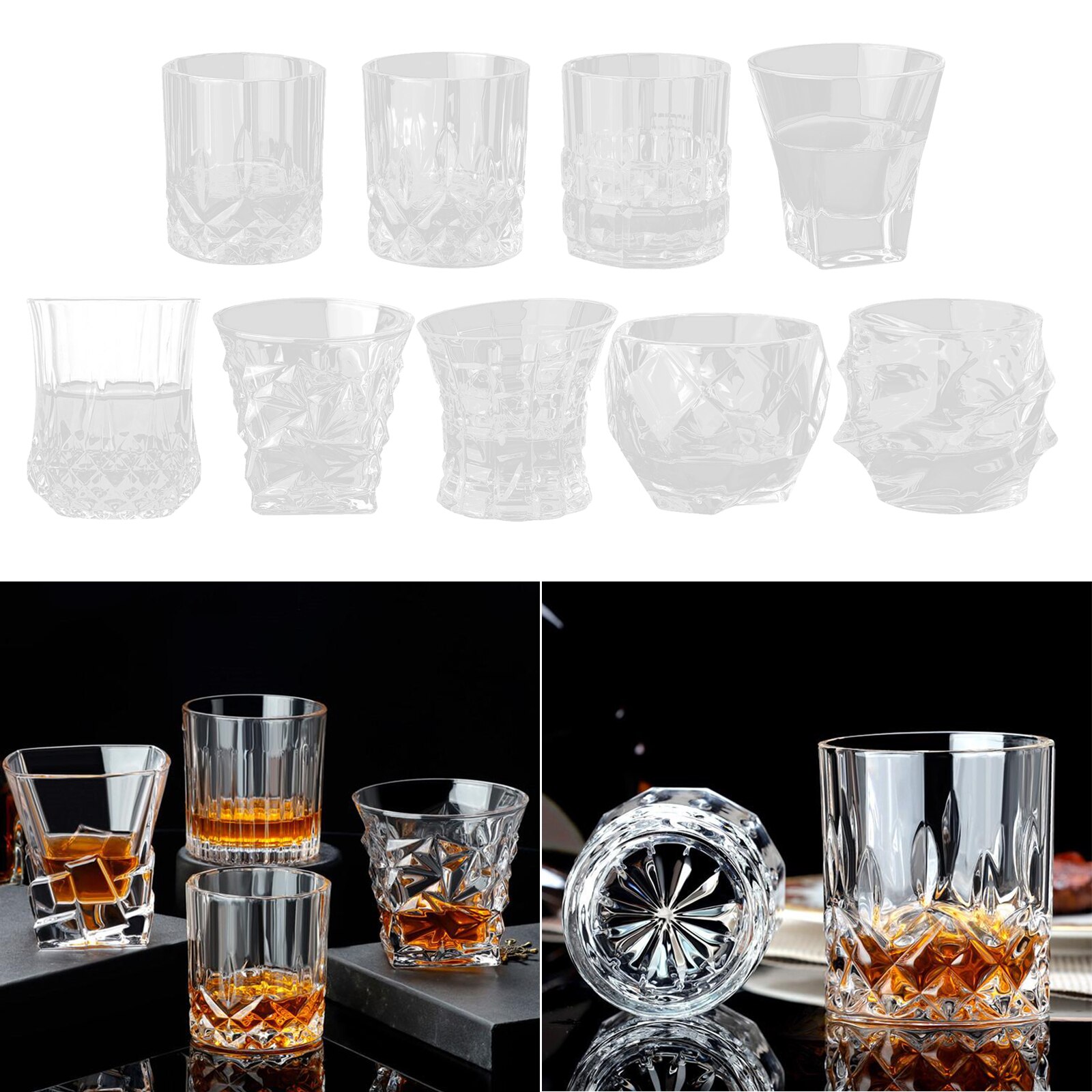 Transparent Whiskey Glass Heat Resistant Beer Glass Wine Water Tea Cup Home Bar Drinkware