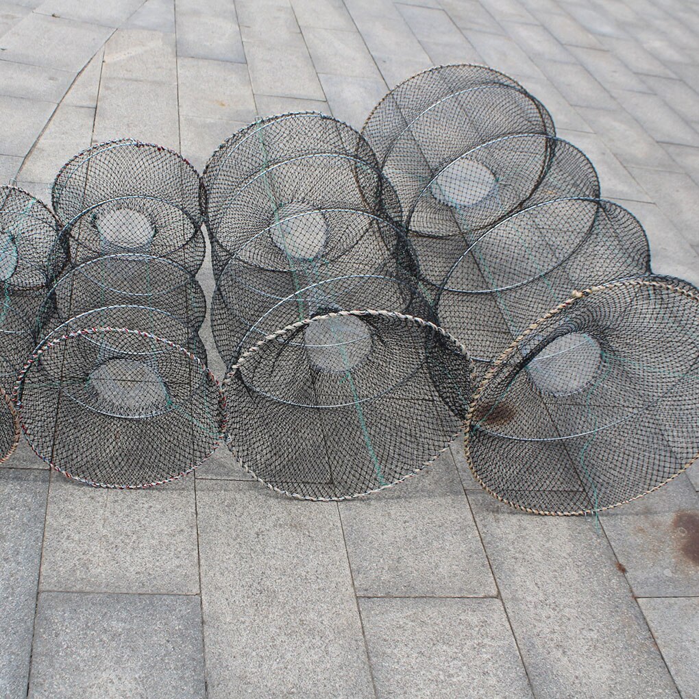 Foldable Mesh Crab Crayfish Lobster Shrimp Prawn Hand Trap Fishing Net Fishing Network Fish Trap Cage