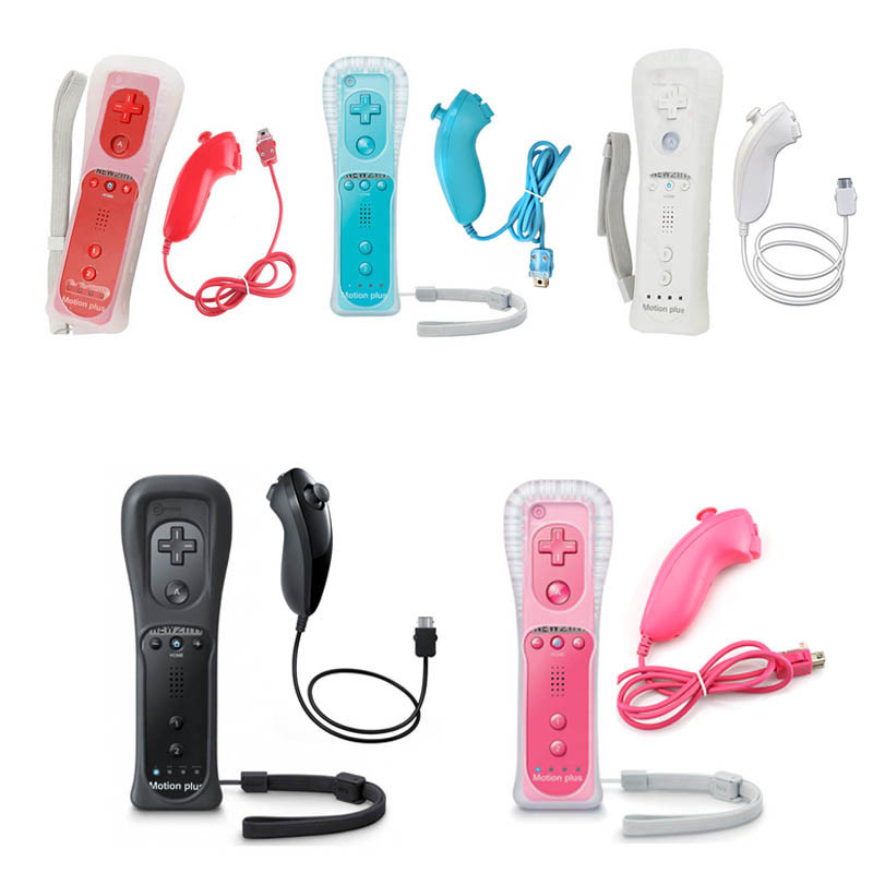 Wireless Remote Nunchuck Game Controller Joypad With Nunchuk Control For Nintend o Wii Built-in Motion Plus For Wii Gamepad