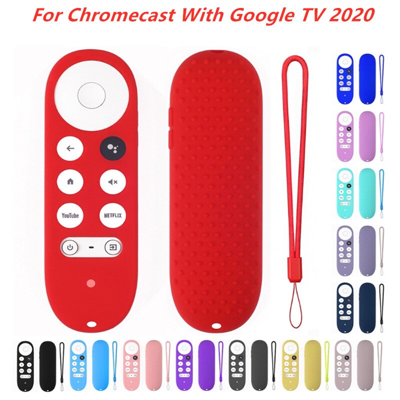 Funda de silicona para mando a distancia, funda antipérdida para Chromecast con Google TV, Control remoto por voz,