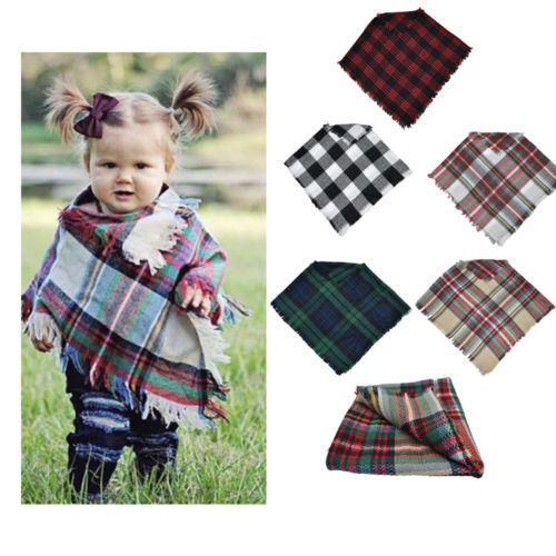 neue Fahion UNS Lagerbier freundlicher Baby Jungen Mädchen Kleinkind Jacke Mädchen Jungen Winter warm Plaid Wolle Schal Tippet Cappa