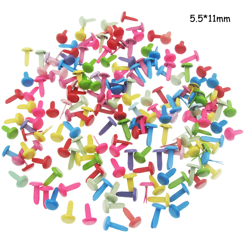 100 st 5.5 x 11mm runda metallbrickor scrapbooking tillbehör hantverk utsmyckningar fäste för skor dekoration
