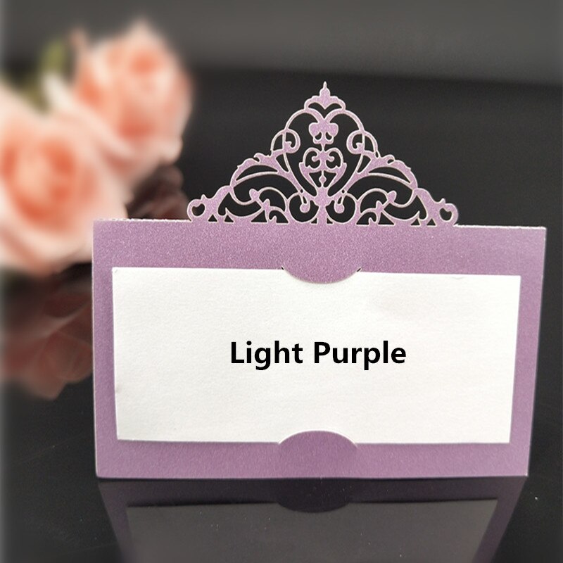 100pcs DIY Seat card Party table decoration Place Cards Party Table Name Card Guest Place Cards Wedding Decor party Supplies 8Z: light purple