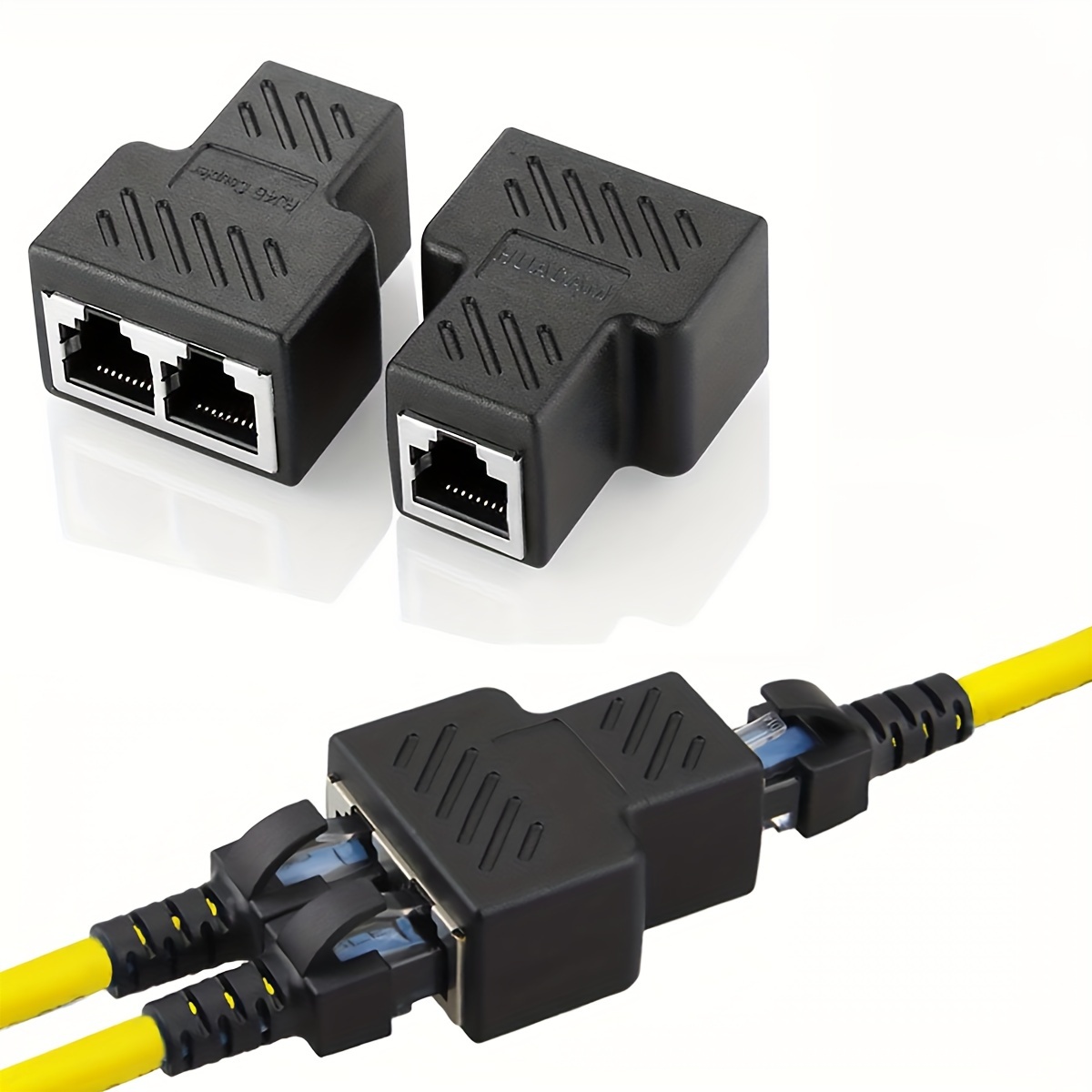 Splitter Adapter, USB 1 to 2 Network Connector, Dual LAN Ethernet Socket Extension plug Cable suitable for Cat5 Cat5e Cat6 Cat7: Other