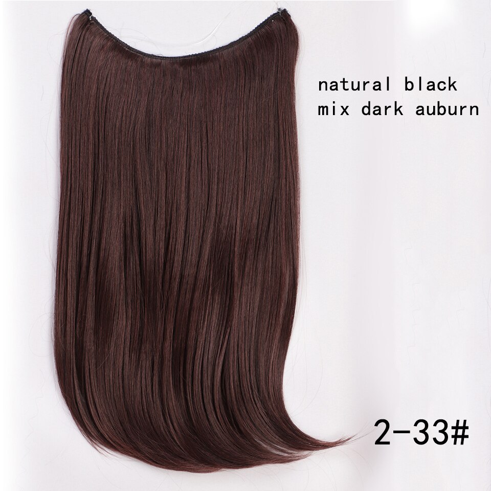Synthetic Hair Extensions Long Straight Fish Line Hairpieces No Clips in One Piece Hair Extensions Heat Resistant Hair for Women: WEXS001- 2-33
