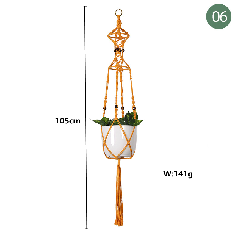Macrame Handgemaakte Plantenhanger Manden Bloempotten Houder Balkon Hangende Decoratie Geknoopt Hijstouw Huis Tuinbenodigdheden
