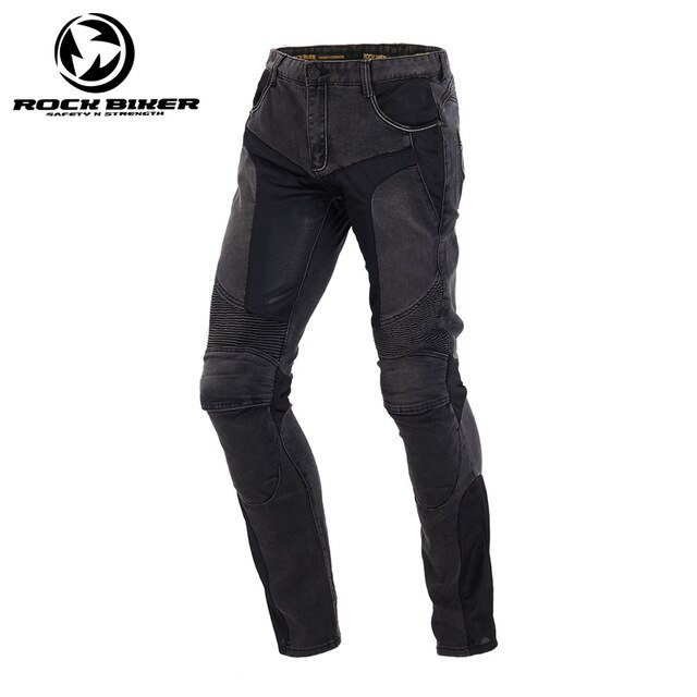 Motorcycle cross racing jeans summer breathable black mesh jeans for men Motorcycle protection pants motorcycle racing pants PK: Brown / XL(34)