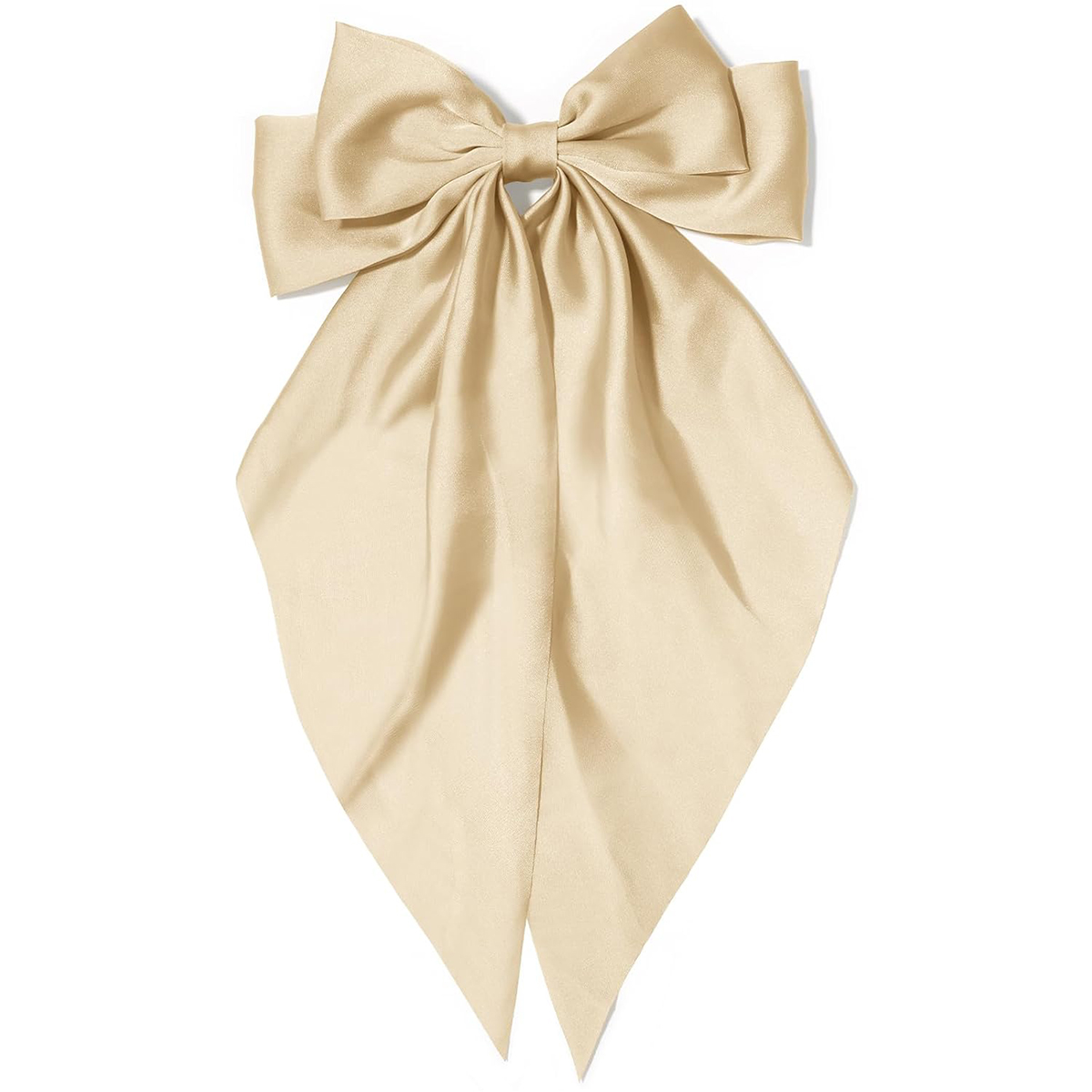 Grampo de cabelo com laço rosa feminino, grande laço de cetim branco, clipe de jacaré de cauda longa, laço de cabelo grande para meninas adequado para aniversário de casamento dan: Caqui