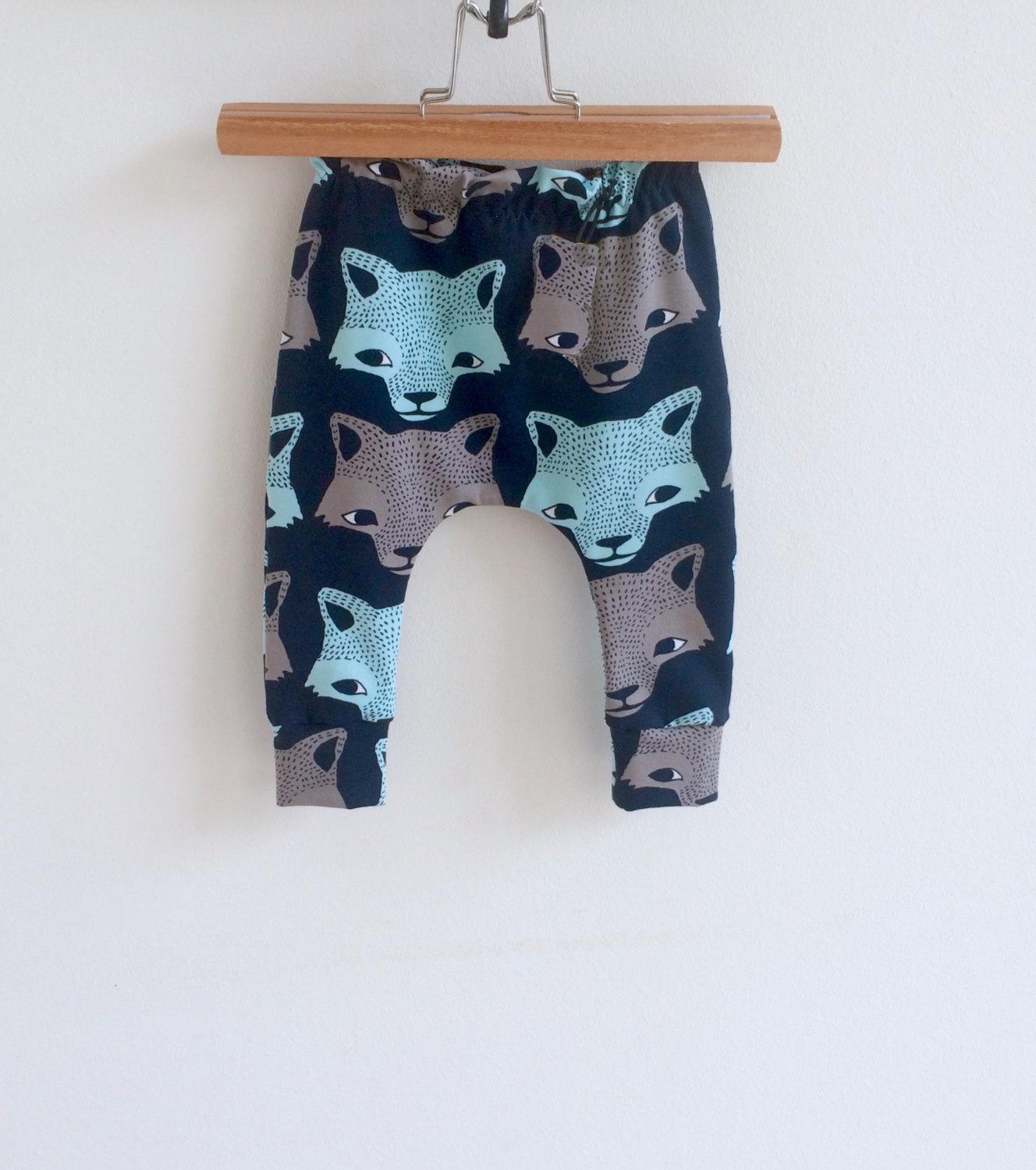 Bebê recém-nascido calça dos desenhos animados lobo imprimir menino menina leggings calças para 0-2 t