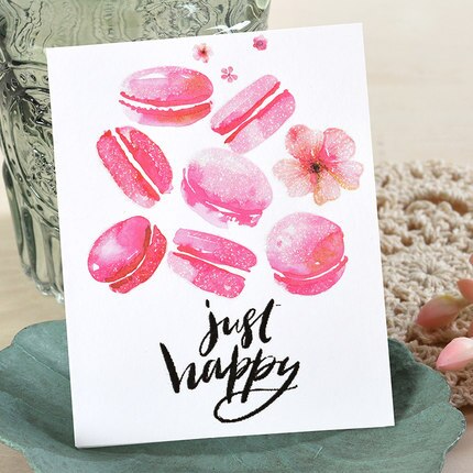 Birthday greetings card mini valentine's day message thank you small CARDS Pink girls CARDS flowers lipstick flamingos: style 10