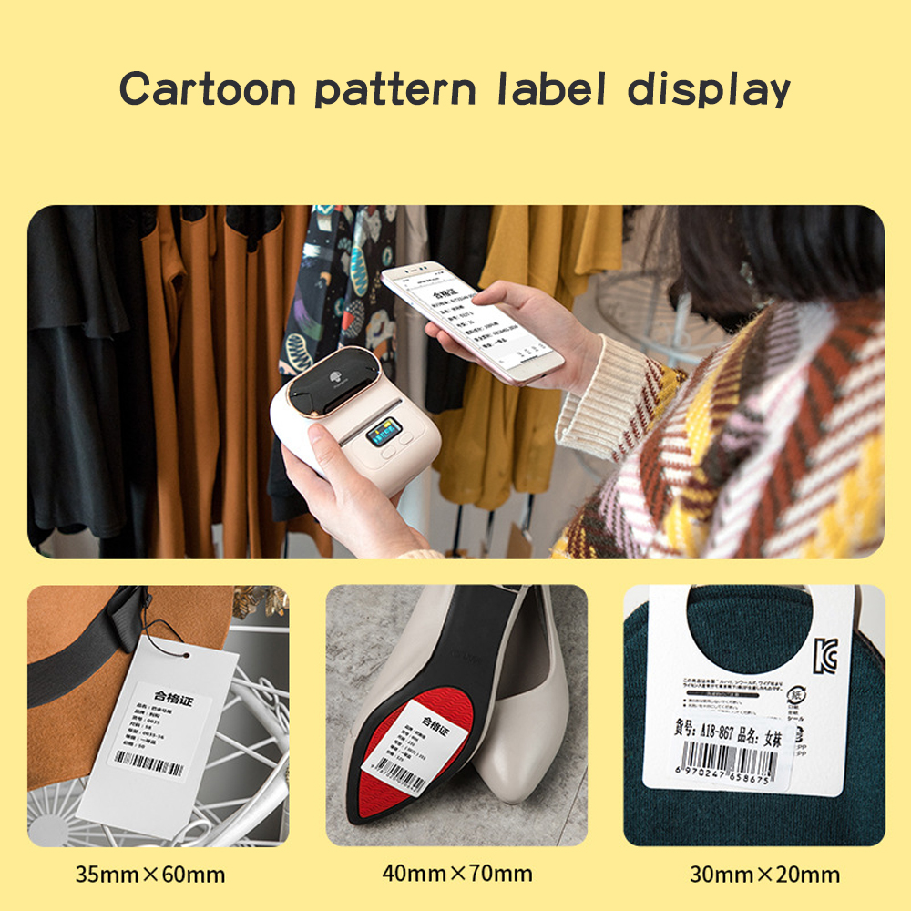 Phomemo M110 Printer Self-Adhesive Label Paper Square Round White Transparent Color Labels for M200 M120 Label Maker Sticker