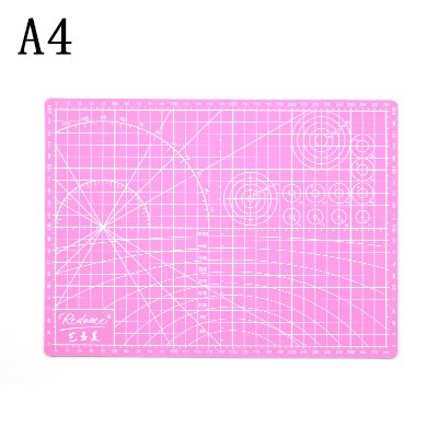 PVC A3/A4 3mm Cutting Mat Board Patchwork Flexible Multipurpose Self Healing Cutting Mats For Quilting Double-Sided Durable: A4-pink
