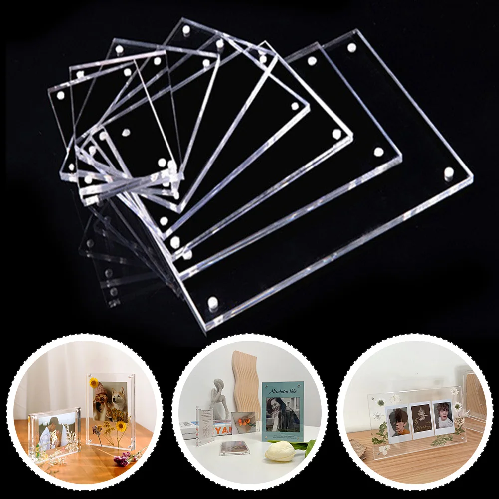 Molduras de fotos de parede acrílicas transparentes, suporte de exibição de pôster magnético, moldura de foto magnética, molduras de parede, moldura acrílica