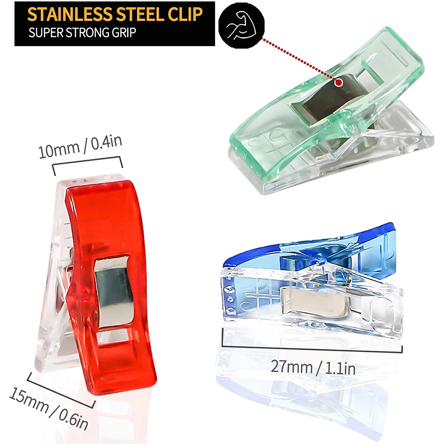 50PCS Multipurpose Sewing Colorful Plastic Craft Crocheting Knitting Safety Assorted Color Binding Clips Paper