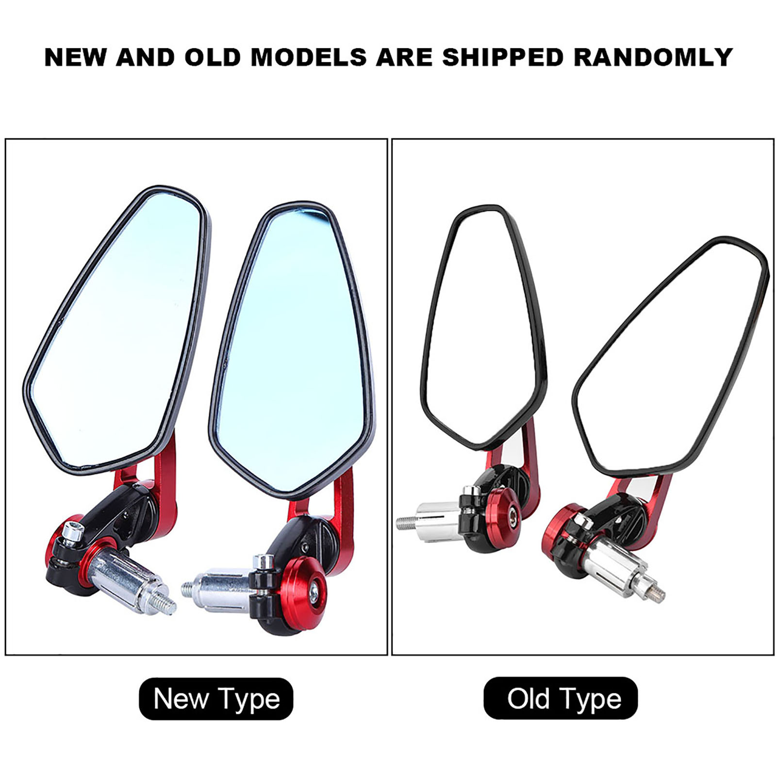 Universele Motorfiets Aluminium 7/8 "22Mm Bar Kant Achteruitkijkspiegels Rood En Blauw