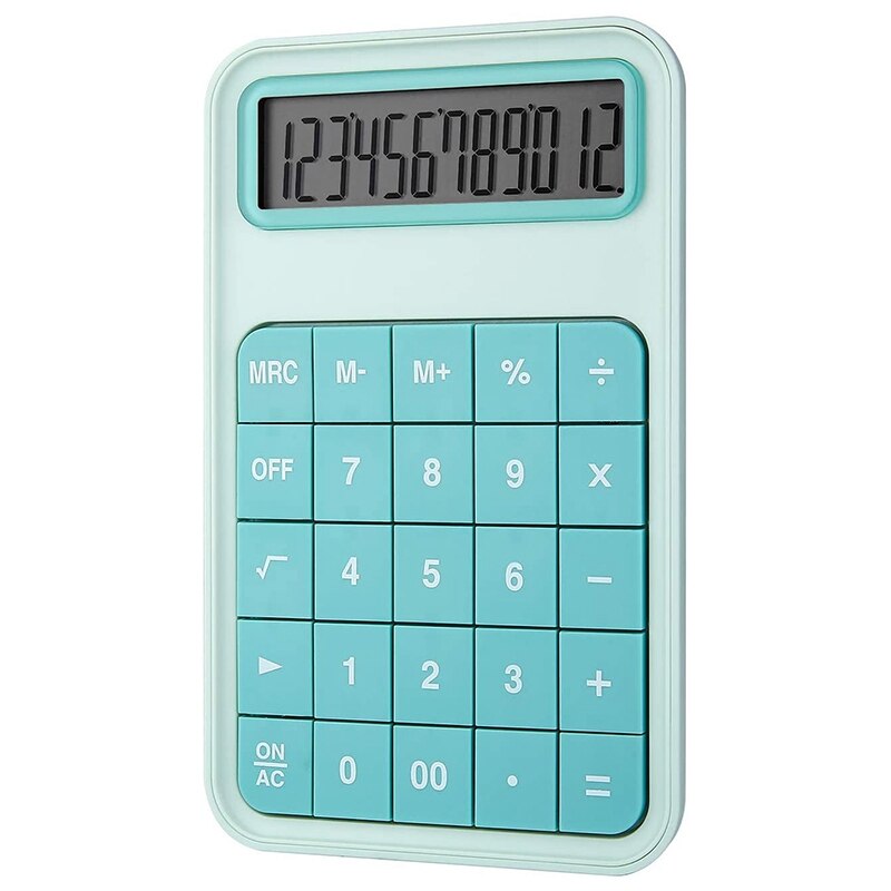 Large Button Calculator 12 Digit LCD Office Calculator with Large Display for School Office Home Counter - Turquoise: Default Title