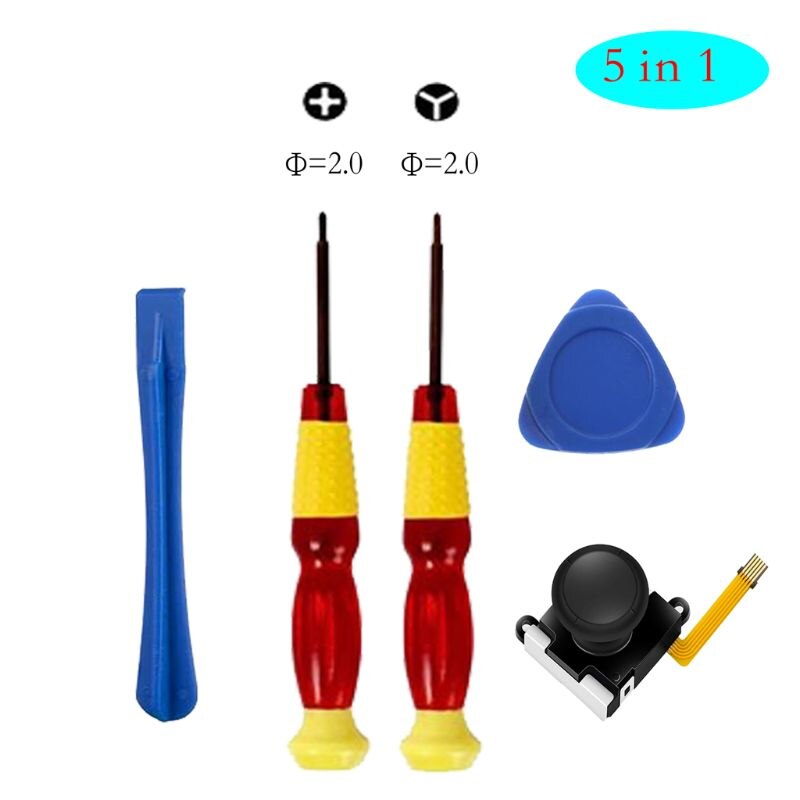 3D Analog Thumb Stick for Nintend Switch NS JoyCon Joystick Caps Replacement Repair Parts Mod Kit for JoyCon Switch Controller: 5 IN 1