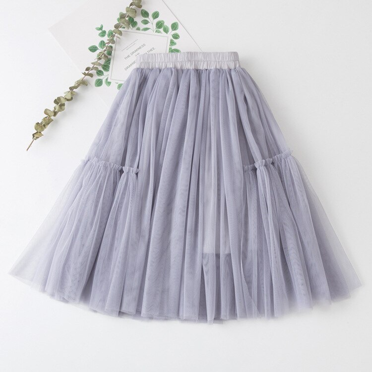 Tonårsflickor lång kjol barnkläder barn rosa svarta kjolar tjejer kjolar sommar 4 6 8 10 12 14 år puff princess kostym