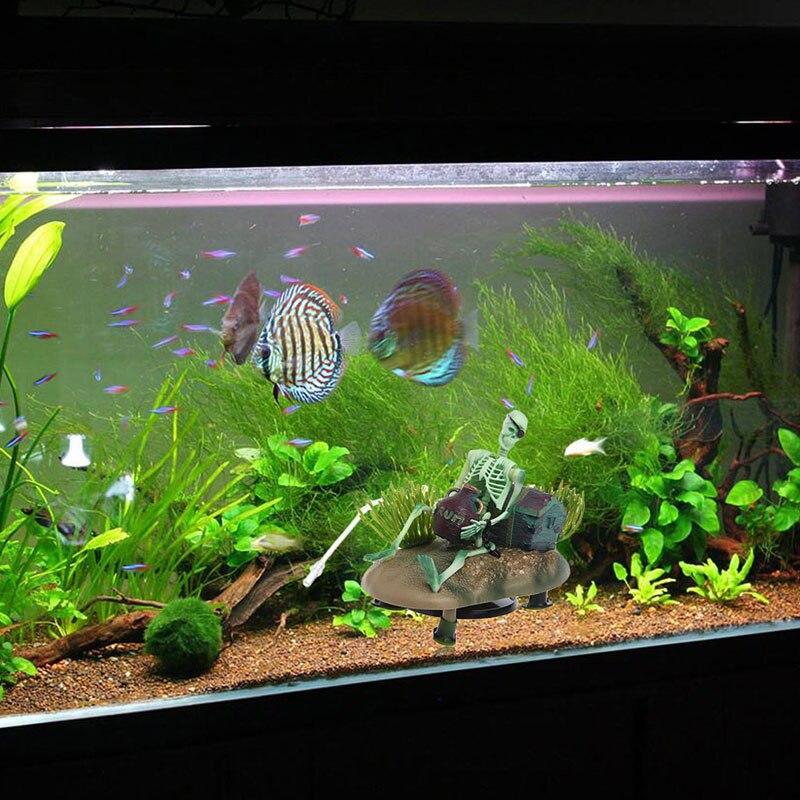 Drunk Skeleton Fish Tank Ornament Aquarium Air-operated Landscape Decoration
