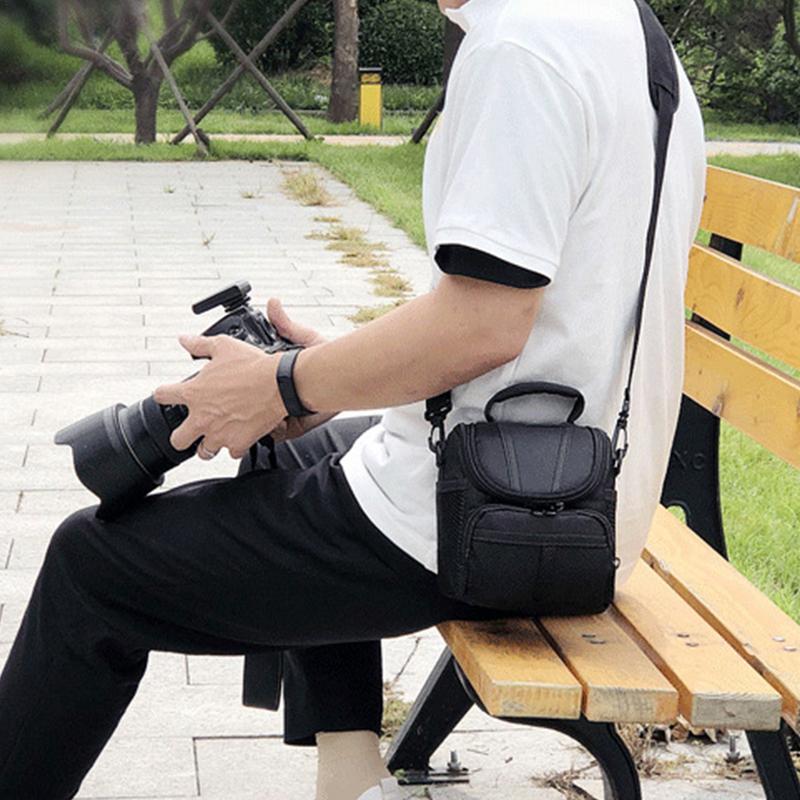 Torba na aparat SLR etui Crossbody na ramię SLR średniej miękka wyściólka sprzęt do monitoringu torba/etui z przegrodą na laptopa do zabezpieczenia przed kradzieżą