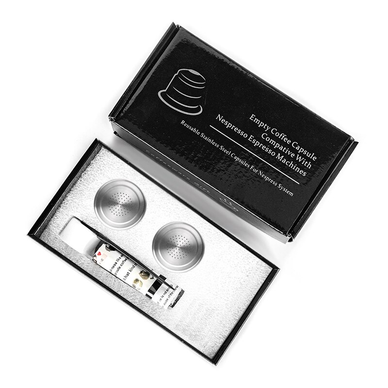 Cápsula de café rellenable Nespresso, cápsulas de filtro de café Espresso de acero inoxidable, cápsulas reutilizables para café, , 4 Uds: 2PCS Capsule