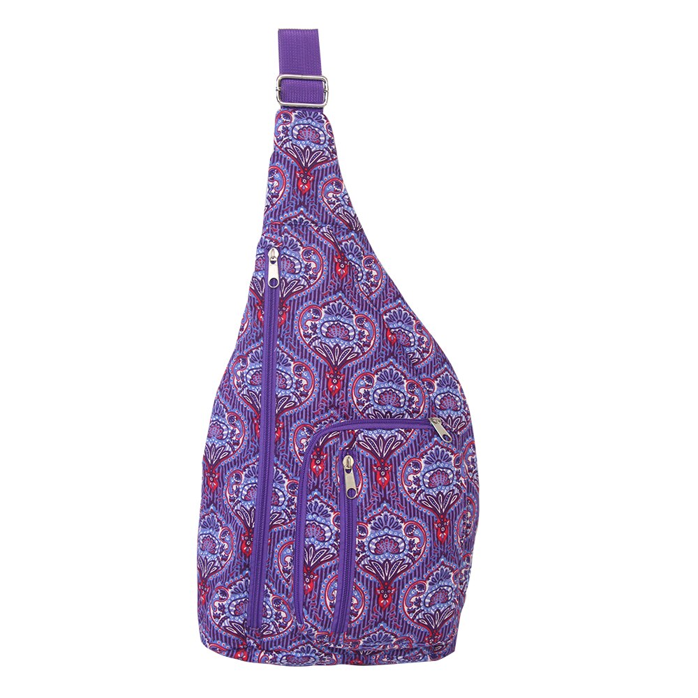 Alta qualidade impresso saco de algodão peito sling saco pacote de peito crossbody casual sling bolsa de ombro